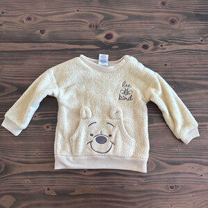 Disney Winnie the Pooh Baby 18M Yellow Fleece Sweatshirt Bee Kind Pullover
